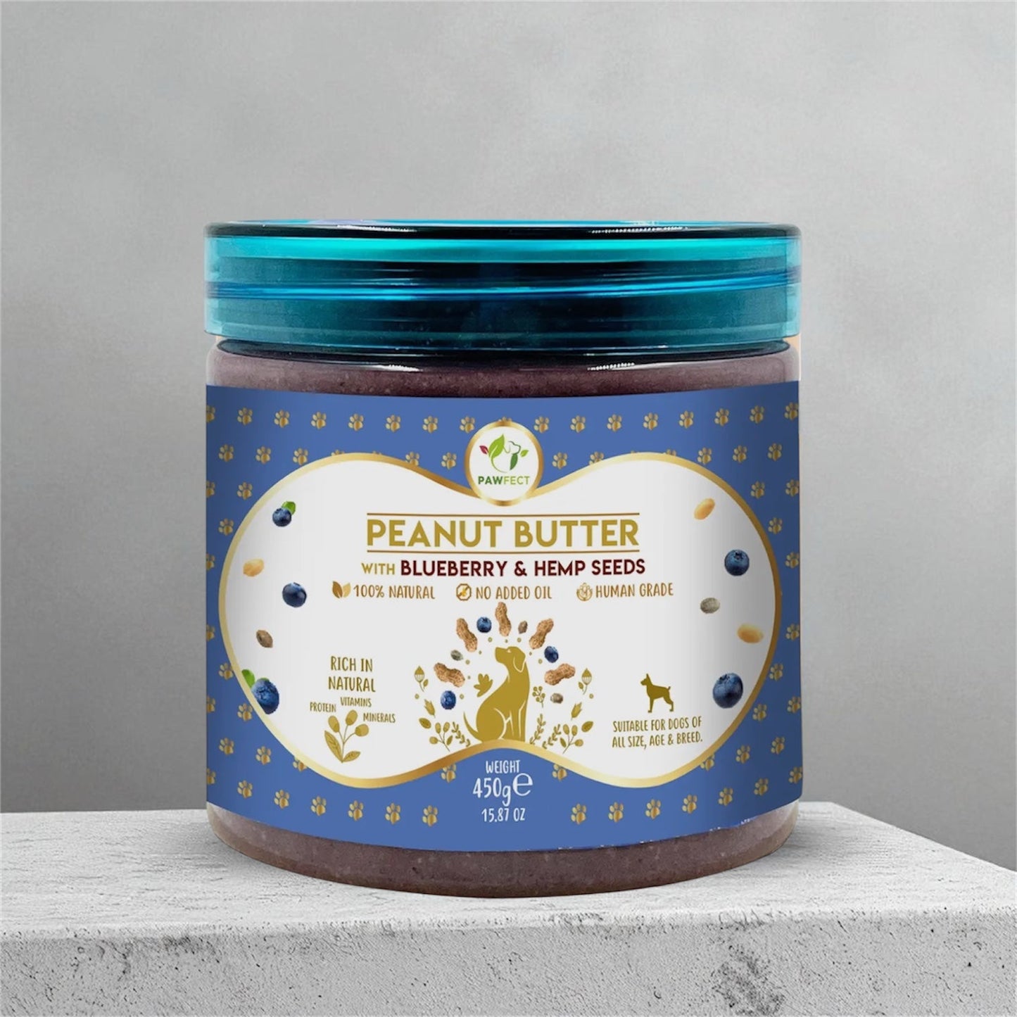 Beurre de cacahuète - myrtille et chanvre Pawfect