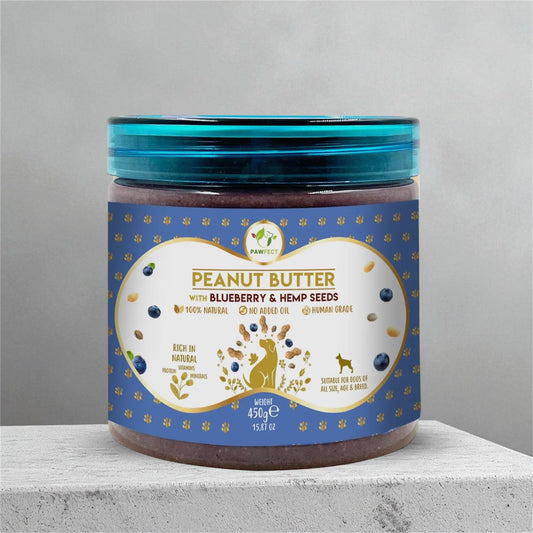 Beurre de cacahuète - myrtille et chanvre Pawfect
